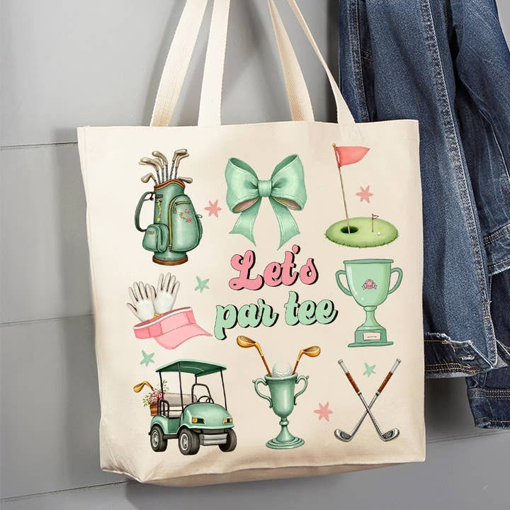 Golf Let's Par teeCanvas Tote Bag for wholesale by Avery Lane Gifts