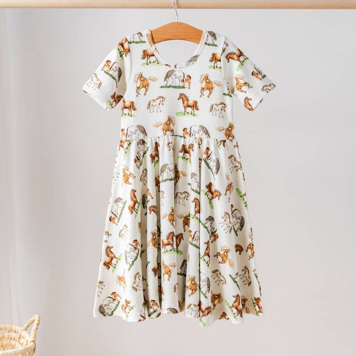 Zadel Op Organische Katoenen Jurk voor Kinderen voor wholesale door Nola Tawk