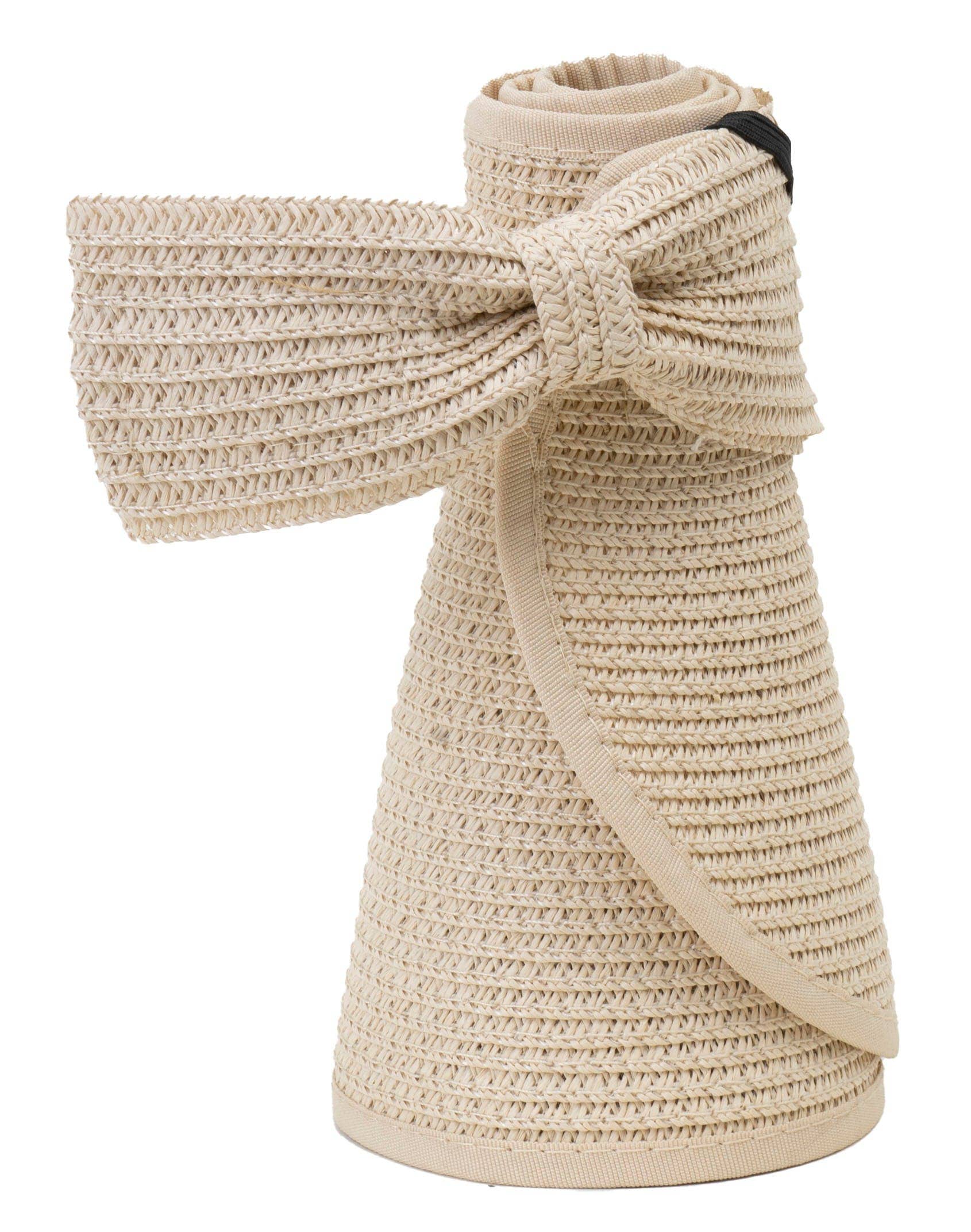 Magid - Wholesale Visor - Women's - Magid Straw Bow Rollup Visor1