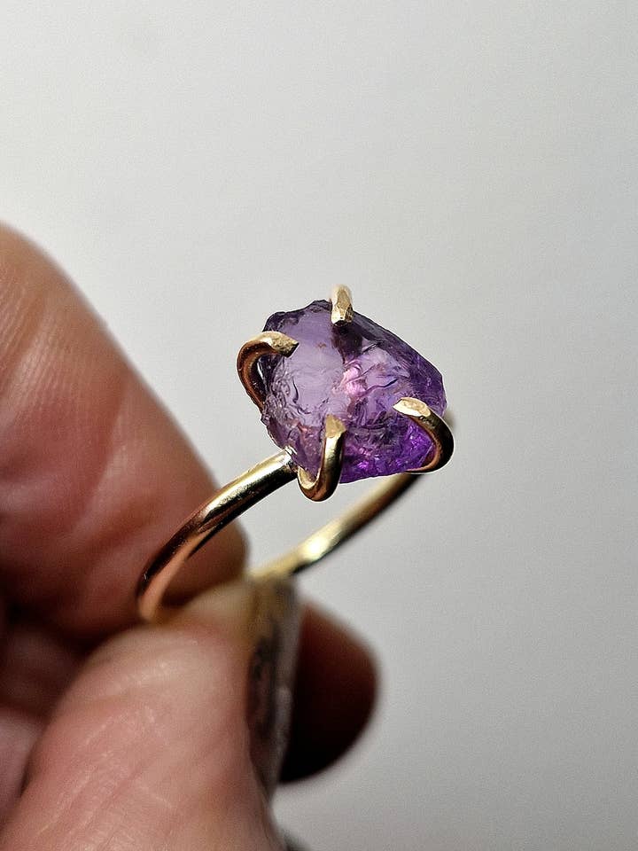Raw Amethyst Ring for wholesale by Caroline Stokesberry-Lee Jewellery Design