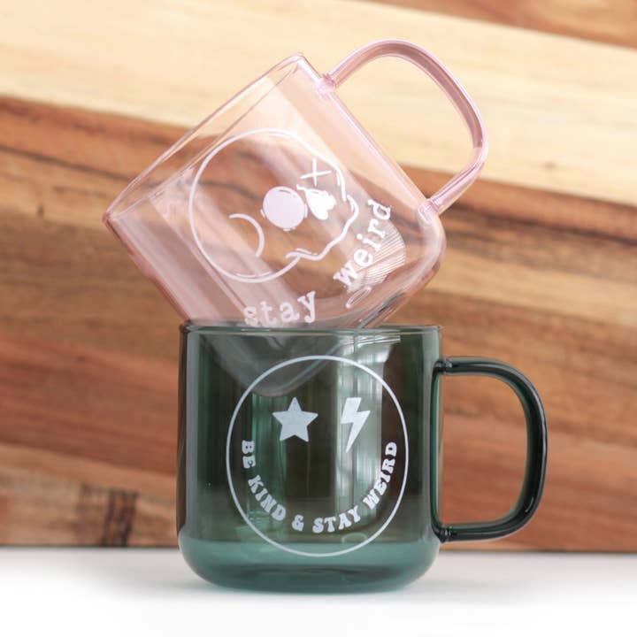 Electric Little Things - Wholesale Coffee mug - Be Kind and Stay weird Smiley face mug, Teal tea cup2