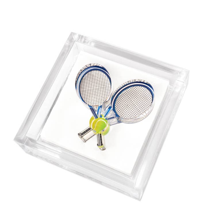 COCKTAIL NAPKIN HOLDER - TENNIS RACQUETS for wholesale by Tara Wilson Designs