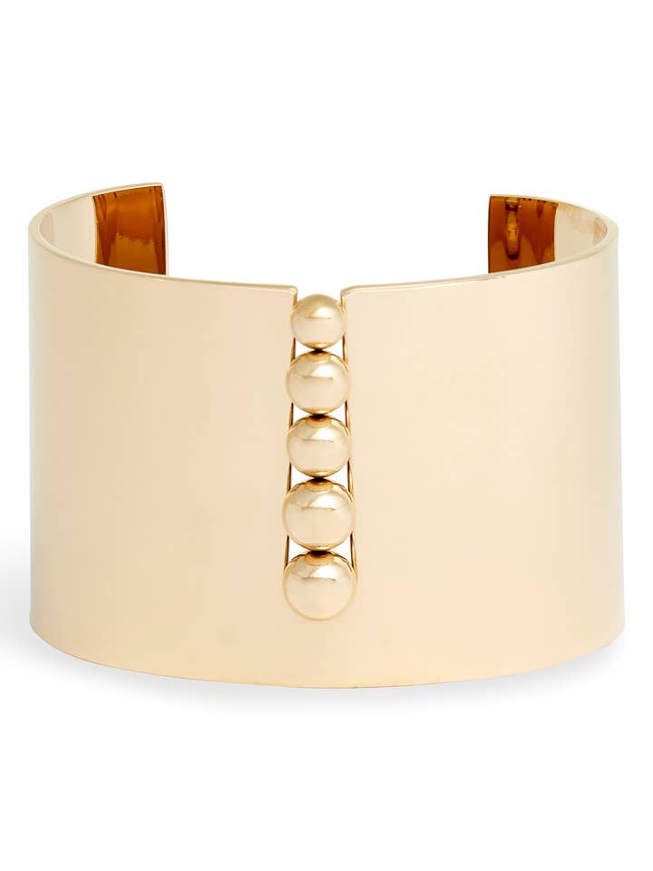 Inset Bead Wide Cuff for wholesale by Knotty Accessories