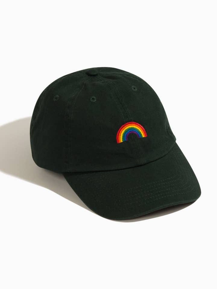 Pride Rainbow Forest Green Baseball Hat for wholesale by Qweer