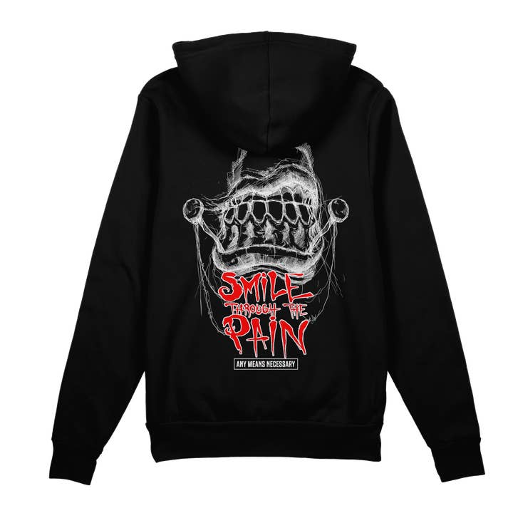 Smile Through The Pain Pullover Hoodie Black for wholesale by Any Means Necessary