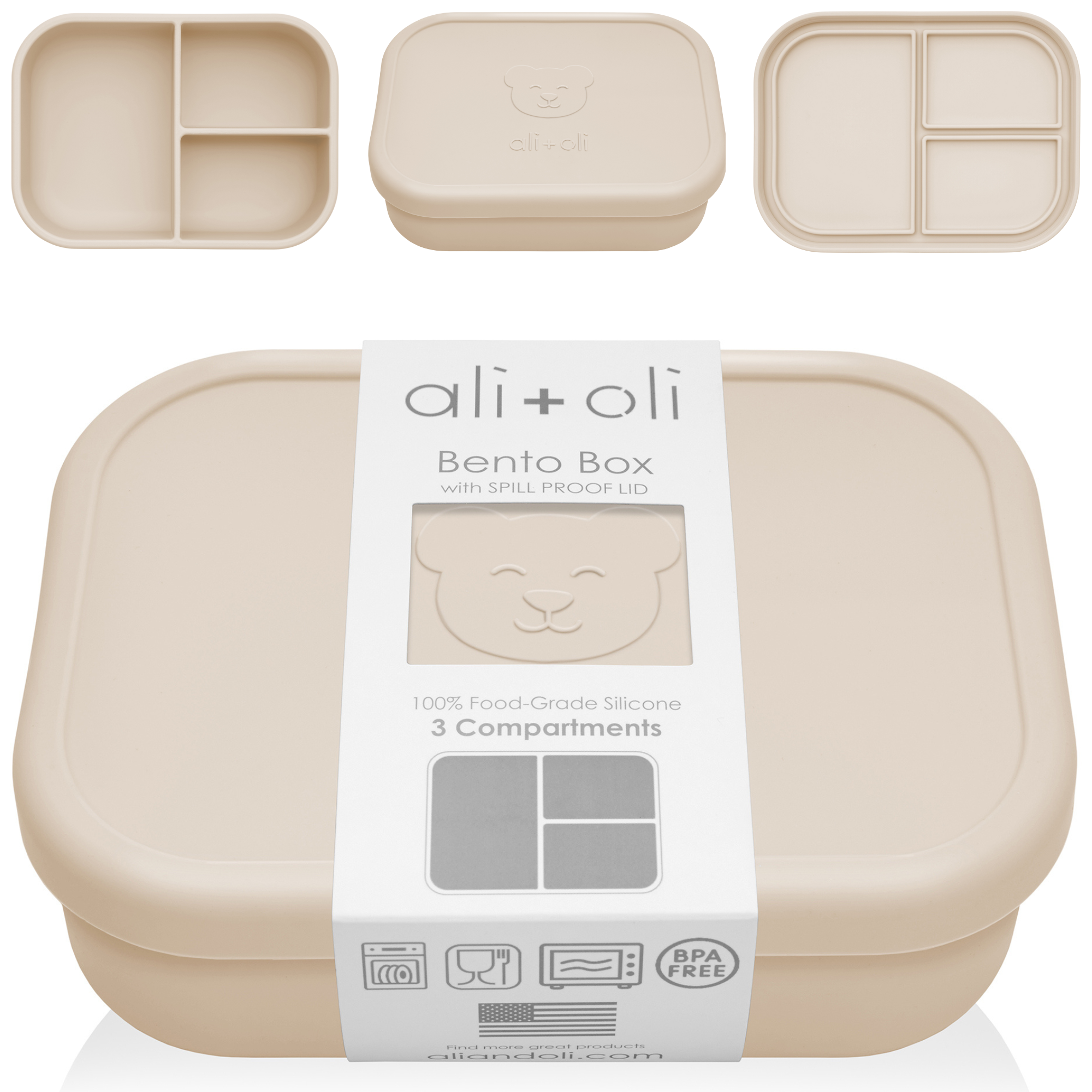 Ali+Oli - Wholesale Lunch Bag/Box - Kids - Ali+Oli Leakproof Silicone Bento Box (Coco) Back to School1
