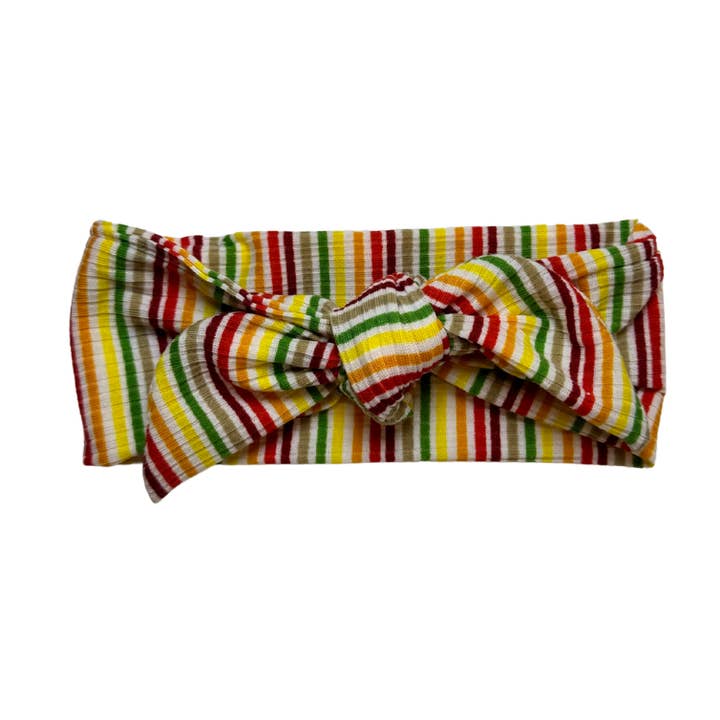 Baby hoofdband met strik - Retro Regenboog voor wholesale door Junque Food Headband Hair Accessories