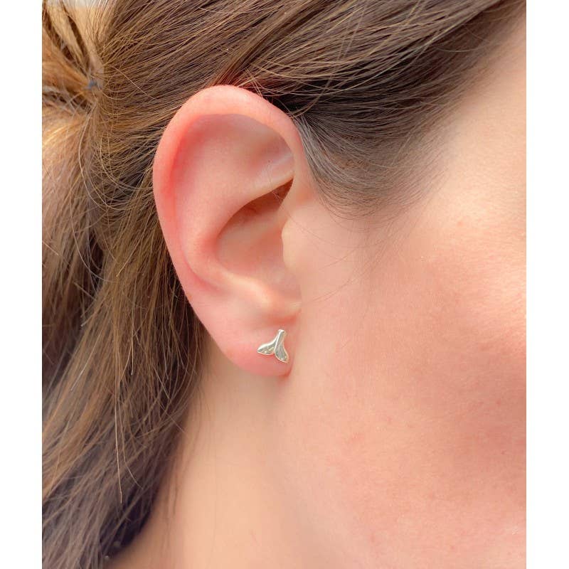 COM FORSA SL - Wholesale Stud/Post Earrings - Sterling Silver 925 Whale Tail Earring 7 X 6 Mm0