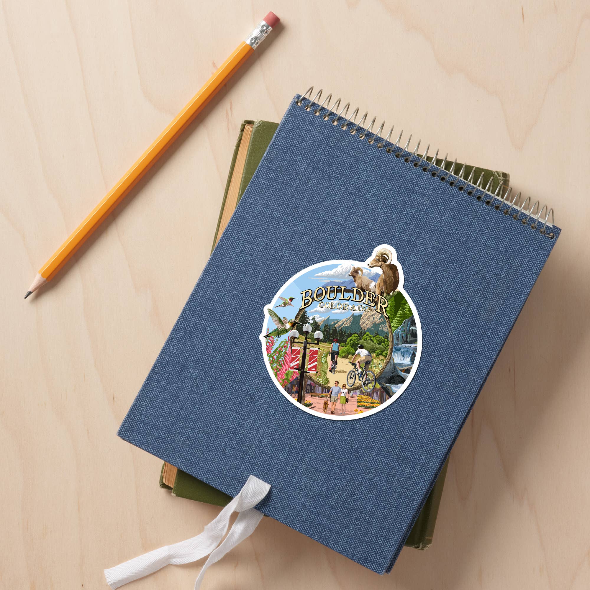 Lantern Press - Wholesale Sticker - STICKERS Boulder, Colorado, Montage Views2