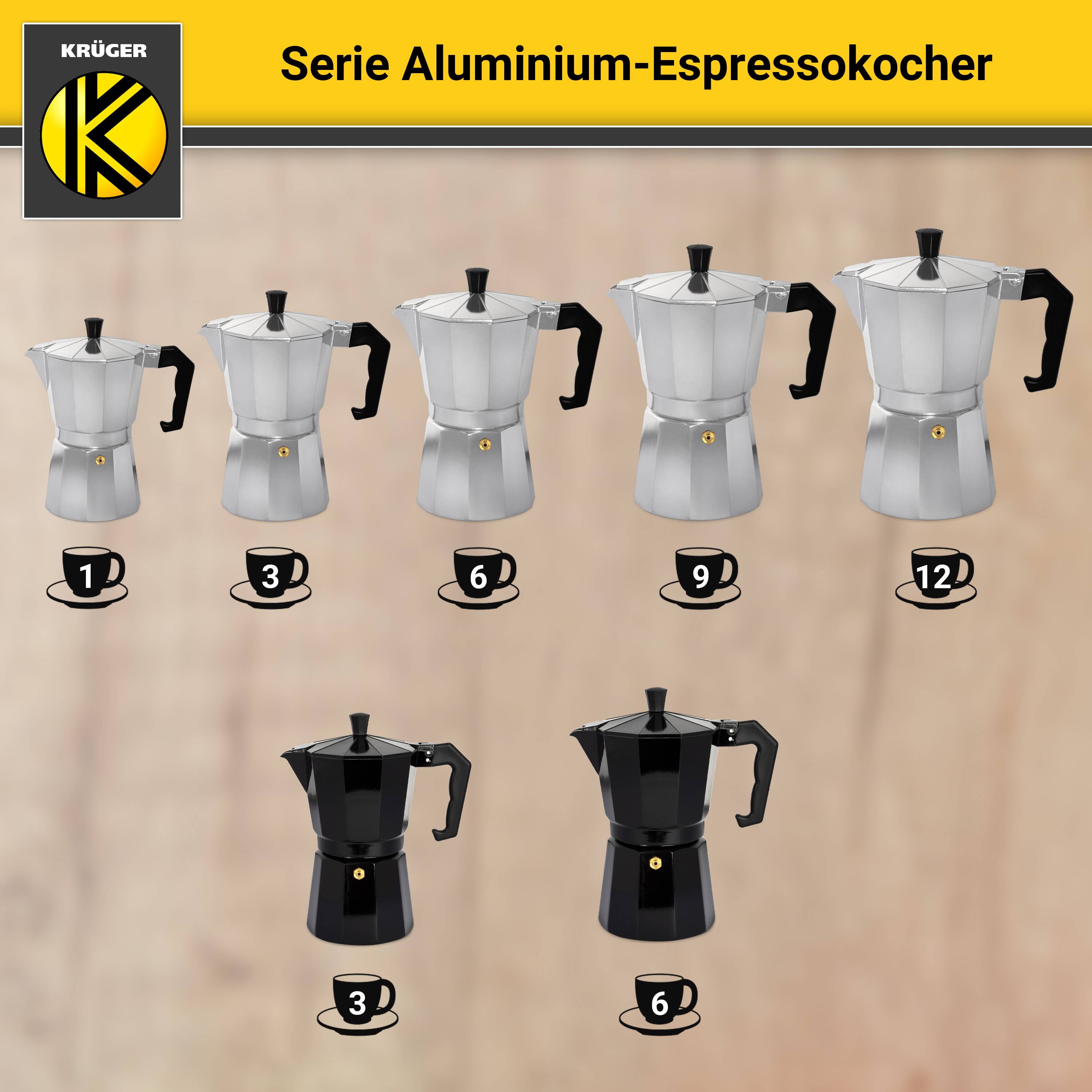 Karl Krüger - Wholesale Espresso Maker - Karl Krüger aluminum espresso maker silver, 6 cups6