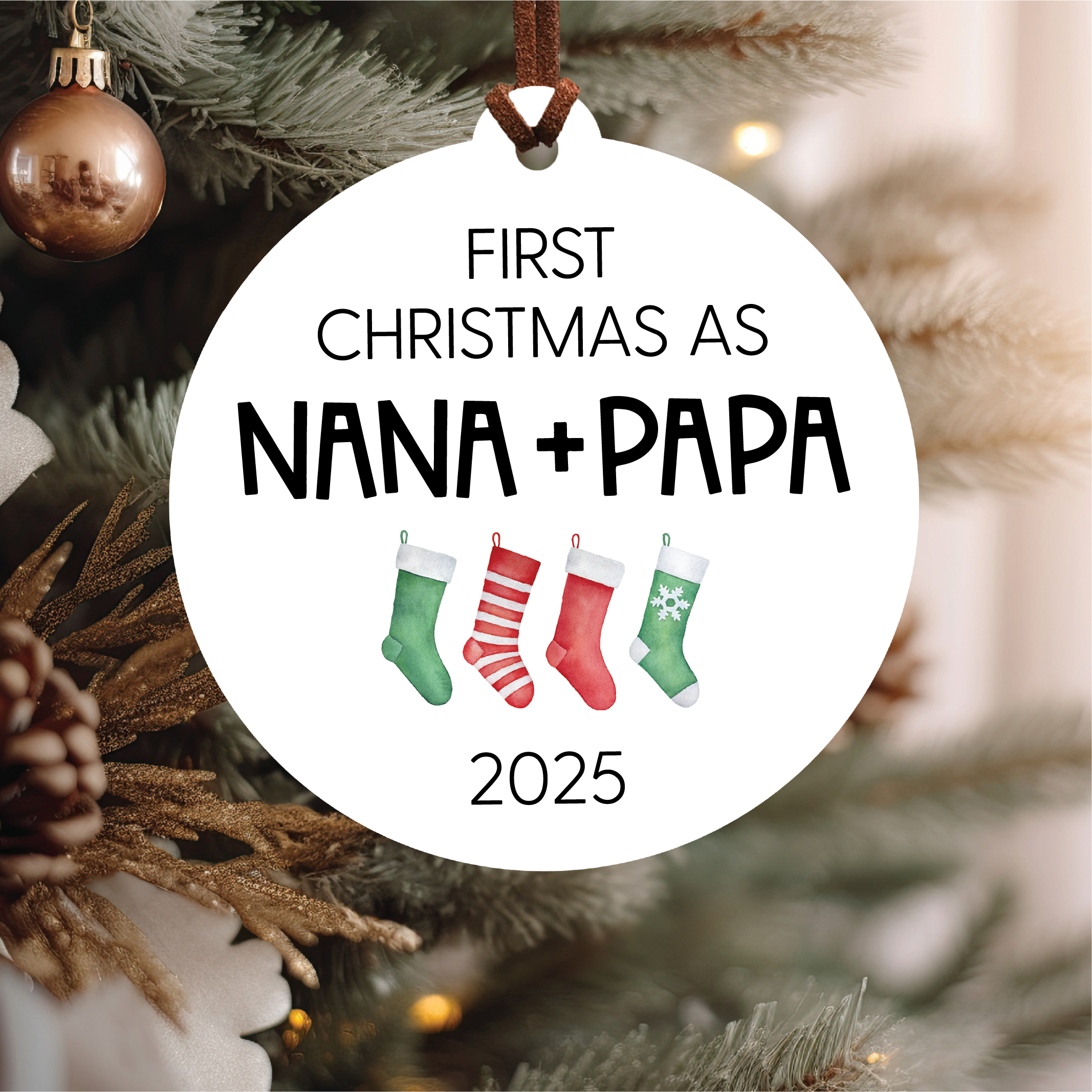 Knotty Design Co. - Wholesale Ornament - First Christmas As Grandparents 2025 Ornament2
