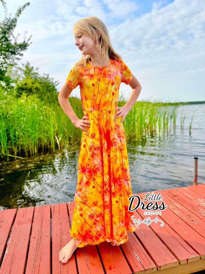 Fall Dandelion Maxi Dress for wholesale by Little dress shoppe