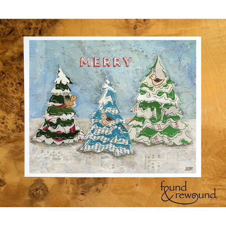 Snow Birds Three Trees - Print for wholesale by Found & Rewound