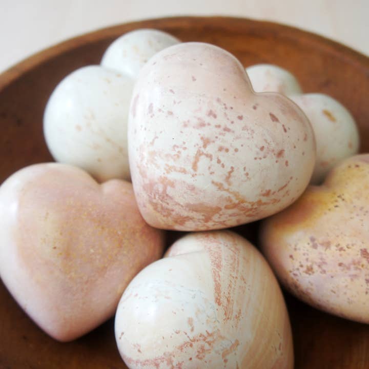 Venture Imports LLC - Wholesale Paper Weight - Large Heart Paperweight, Natural Stone