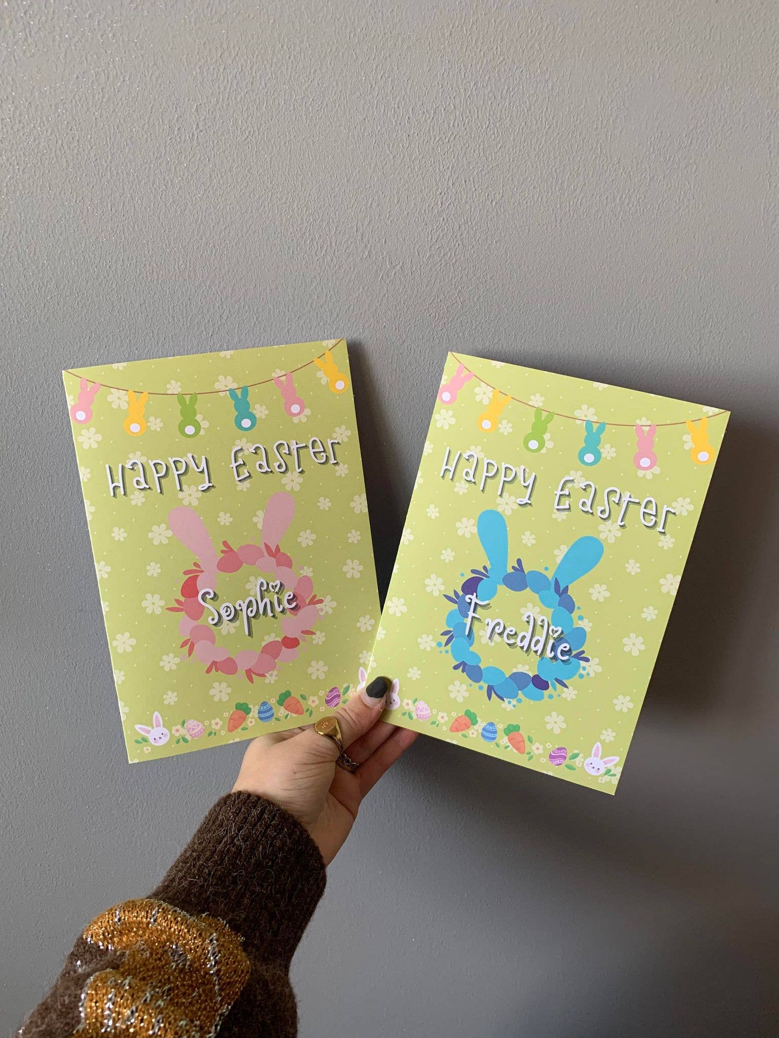 Printicole - Wholesale Easter Card - Personalised Name Kids/Children's Happy Easter Greeting Card6