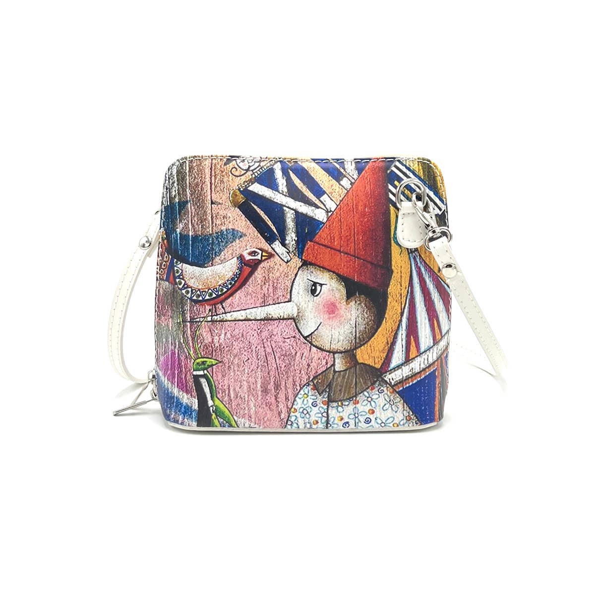 Suie Valentini srl - Wholesale Crossbody Bag - Women's - Printed genuine leather handbag, Made in Italy, art. 1124938