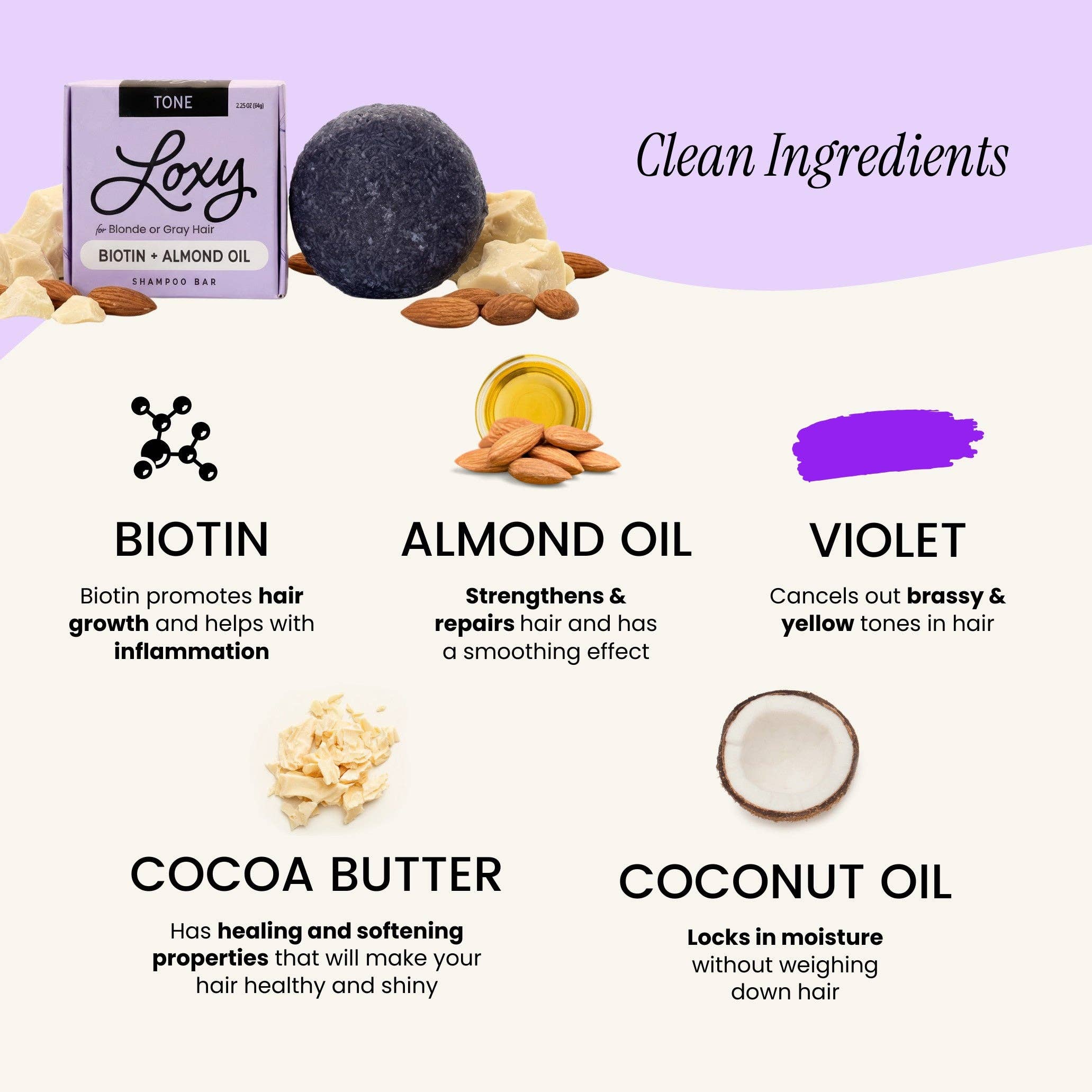Loxy - Wholesale Shampoo Puck/Solid Shampoo - Tone: Purple Shampoo bar with Biotin & Almond Oil2