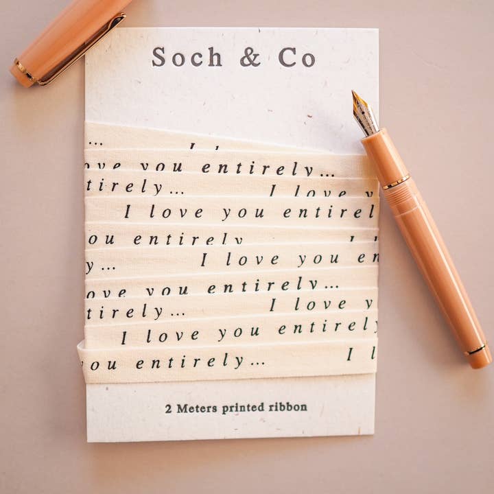 soch and co - Wholesale Ribbon - Gift Wrapping - I love you entirely cotton ribbon0