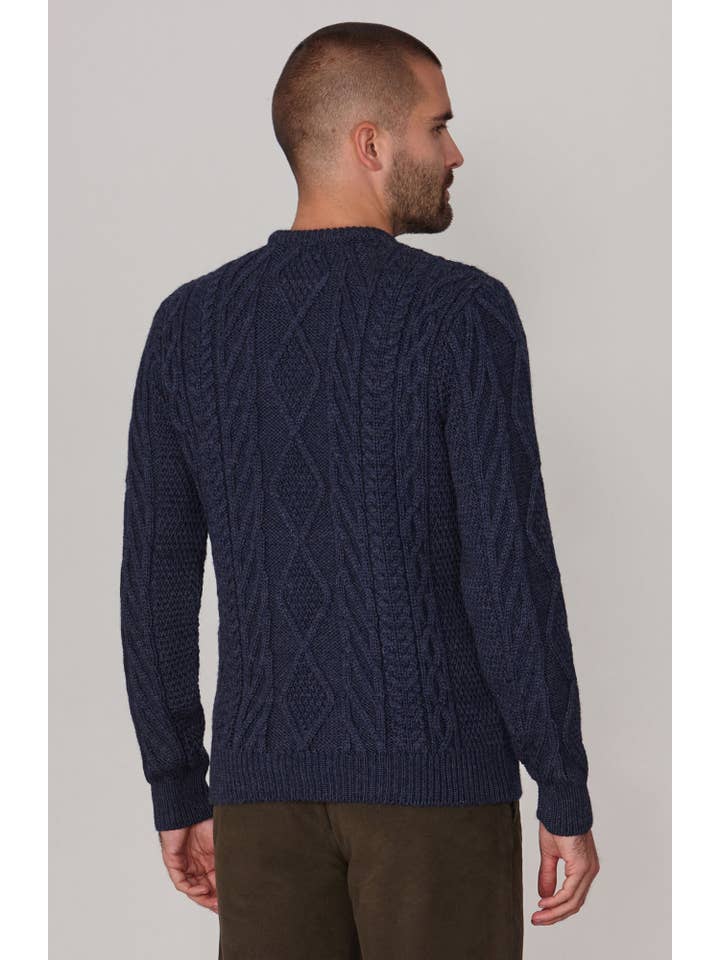 Paul James Knitwear – wholesale Knitted jumper – Men′s – Mens Chunky Merino Wool Cable Jumper