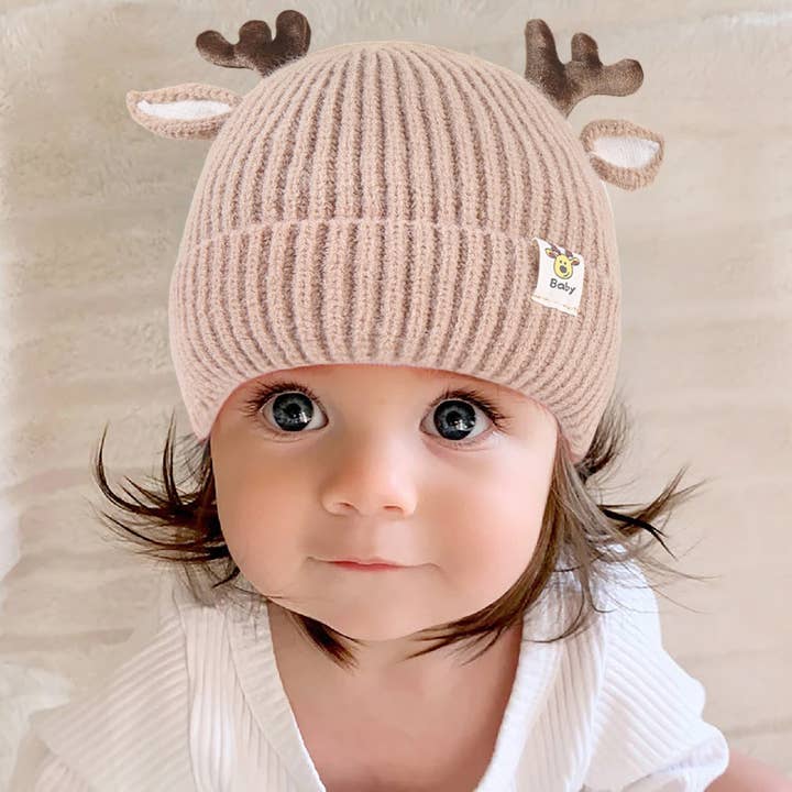 ACCITY - Wholesale Beanie - Kids - CHRISTMAS DEER LABEL CHILDREN'S KNITTED HAT_CWAH1752