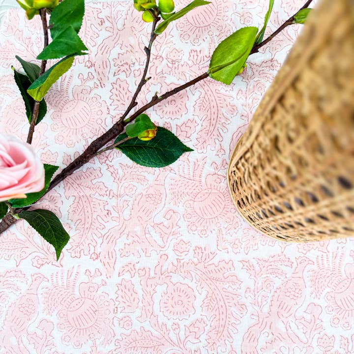 Verdigris Collection - Wholesale Tablecloth - Blush Pheasant Tablecloth