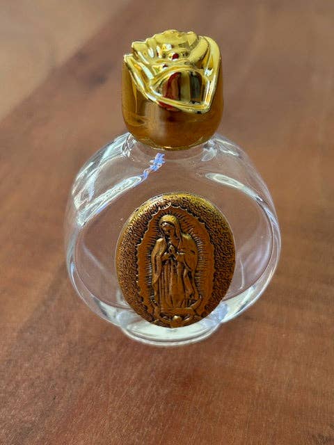 Miss DJ Angel - Wholesale Decorative Tabletop Object - Religious flask, glass flask with Virgin Mary design, gift for religious ceremony, holy water flask.2