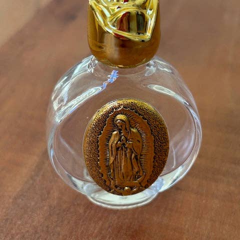 Miss DJ Angel - Wholesale Decorative Tabletop Object - Religious flask, glass flask with Virgin Mary design, gift for religious ceremony, holy water flask.2