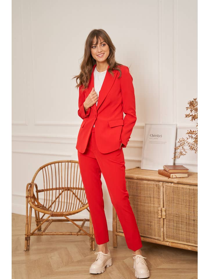 Attentif Paris - Vendita all'ingrosso Giacca elegante - Donna - Giacca aderente con bottone singolo, semplice - Collezione Timeless76