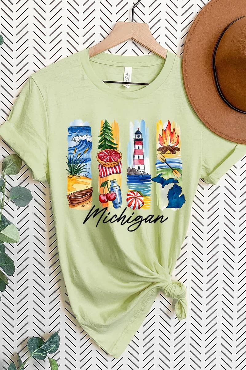 COLORBEAR - Wholesale T-Shirt (Graphic) - Women's - Michigan State Brushstroke Graphic Tee19