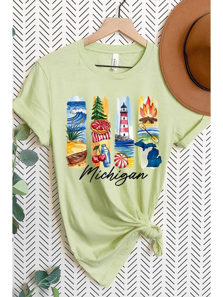 COLORBEAR - Wholesale T-Shirt (Graphic) - Women's - Michigan State Brushstroke Graphic Tee19