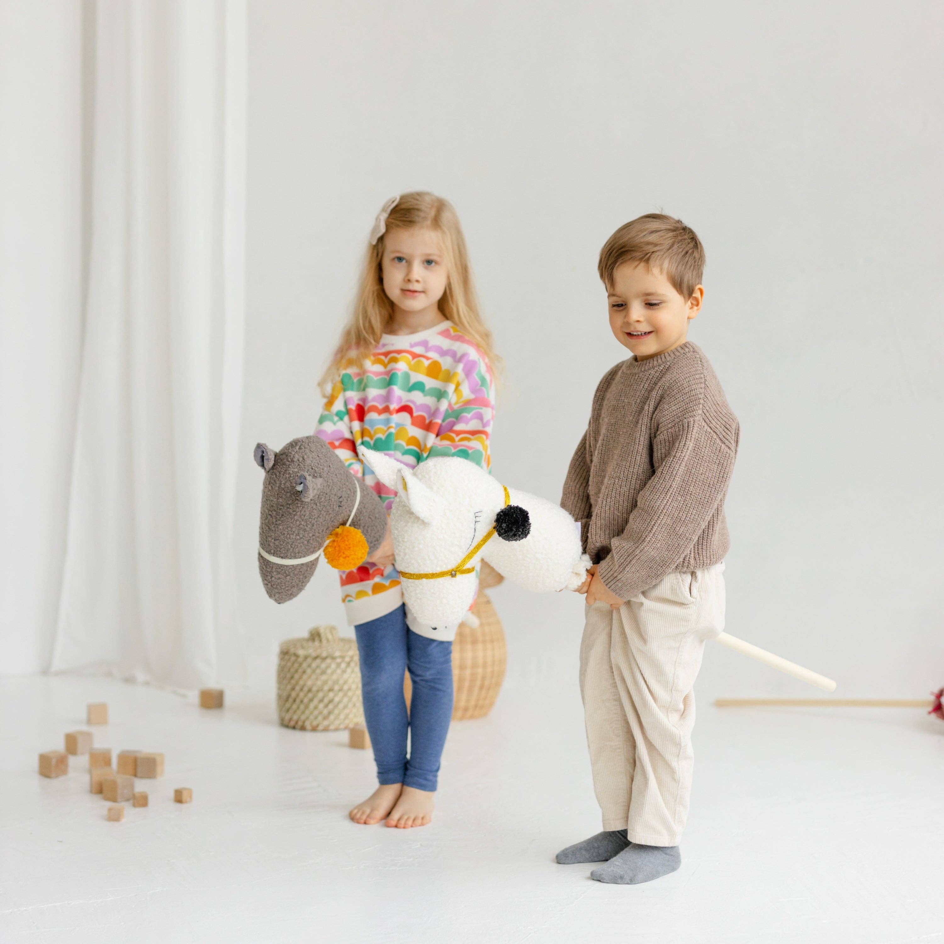 MINICAMP - Wholesale Stuffed/Plush Toy - Kids & Baby - MINICAMP Handmade Llama Alpaca Hobby Horse Stick Toy from Boucle in Grey5