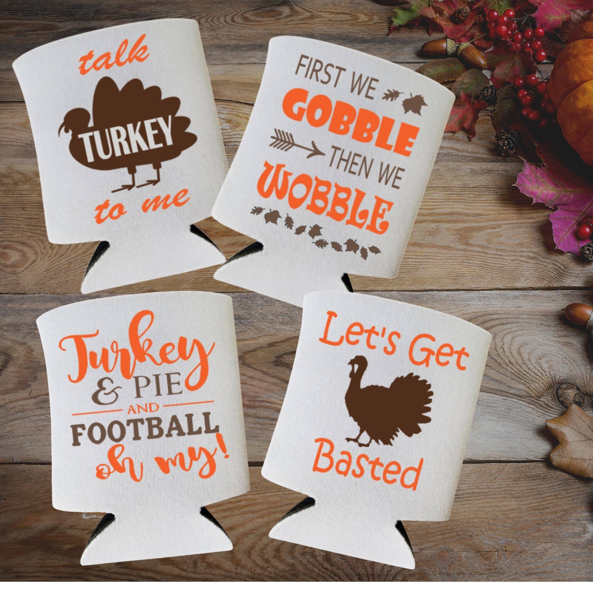 Capital City Commerce - Wholesale Drink Huggers & Koozies - Funny Fall, Thanksgiving Holiday Party, Can Coolers4