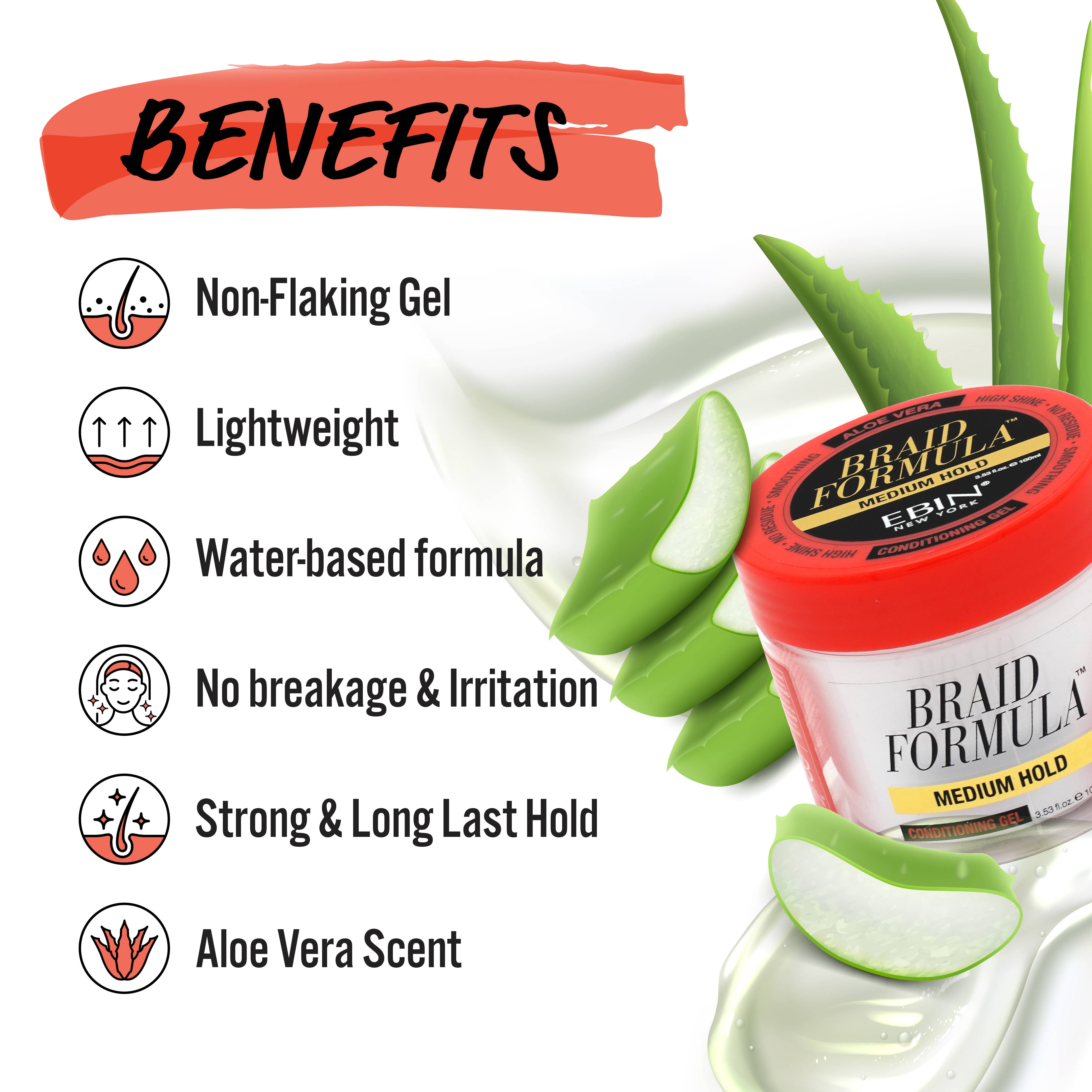 EBIN NEW YORK - Wholesale Hair Styling Gel/Mousse - BRAID FORMULA CONDITIONING GEL MEDIUM HOLD6