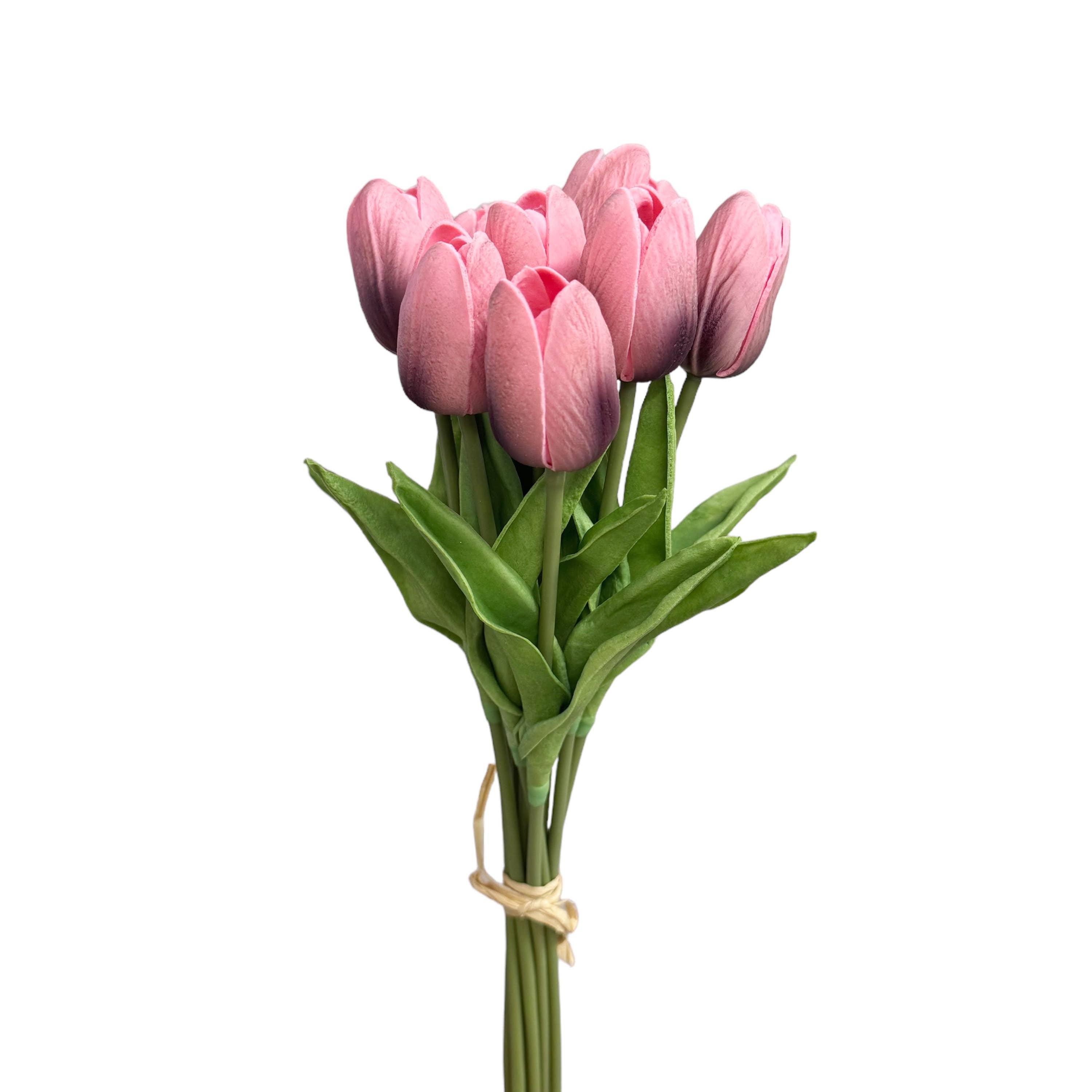 Sun Decorer - Wholesale Artificial Flowers - Artificial Real Touch Tulip Stems (Bunch of 10)13
