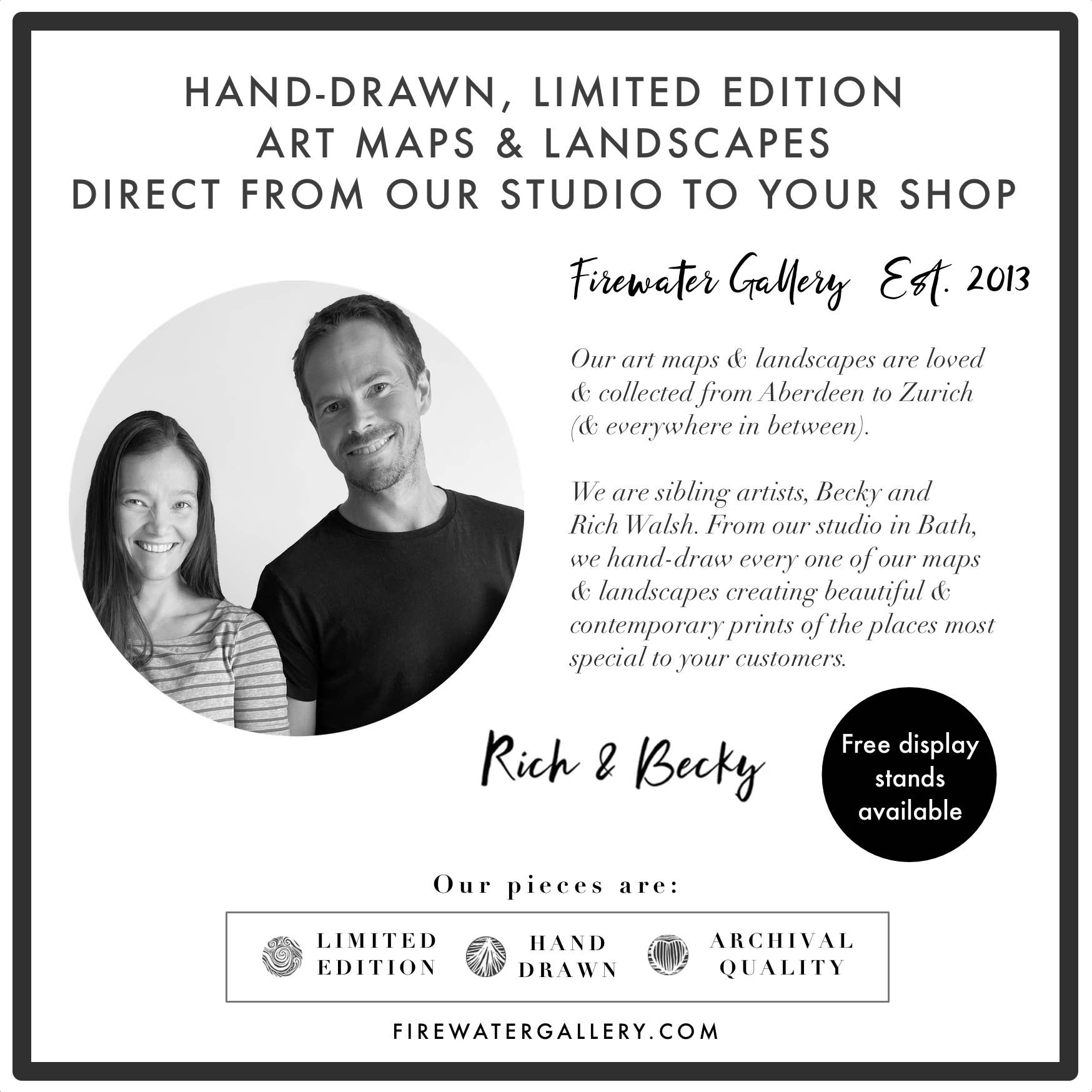 Firewater Gallery – wholesale Art print – CUSTOM LOCATION HAND-DRAWN ART MAP -  GET IN TOUCH!1