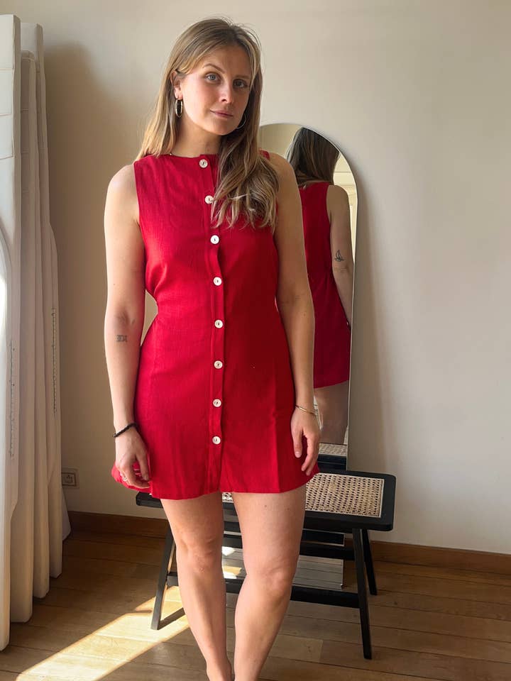 Abito BILLIE Rosso per la vendita all'ingrosso da parte di Kaly Ora