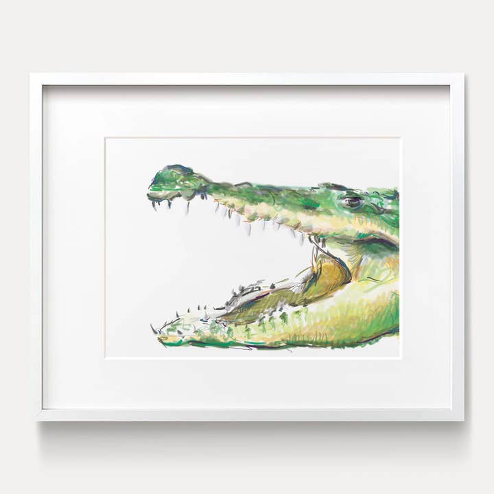 Jungle dyr børnehave værelse Decor | Alligator Art Print for engroshandel hos Triple Studio