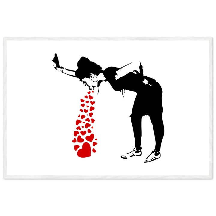Art-O-Rama Shop – Poster por atacado – Cartaz da arte de Banksy Lovesick Girl Whowing Up Hearts14
