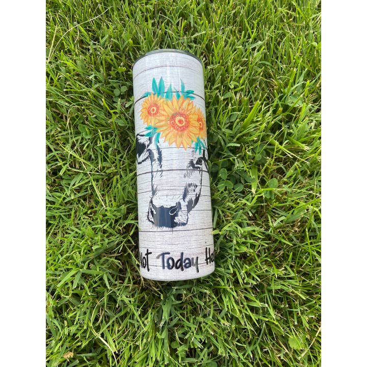 Handmadeohio - Wholesale Insulated Mug/Tumbler - Not Today Heifer Tumbler, Cow Head, Shiplap, 20oz Skinny