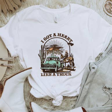 I Got A Heart Like A Truck DTF Heat Transfer for wholesale by Trendy Transfers