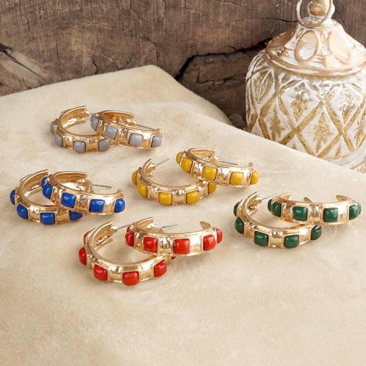 Celestial Glow – Fall Jeweled Hoop Earrings for wholesale by PennyLine inc