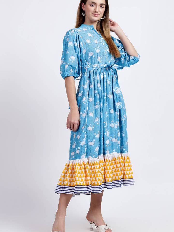 Vestido Largo de Algodón - Cangrejo para venta al por mayor de Hi Handmade