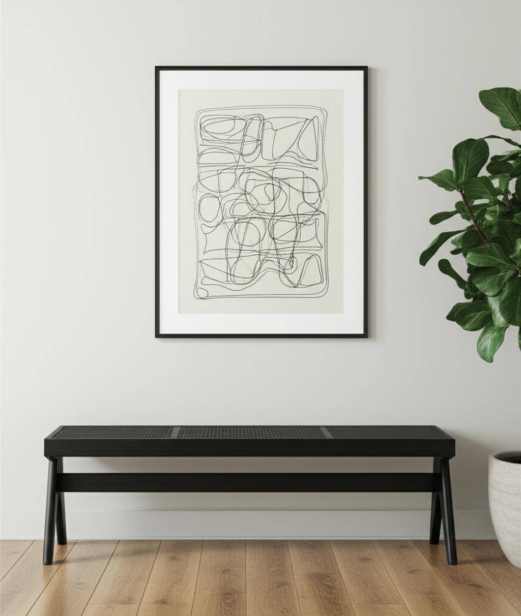 HomeRoots - Wholesale Bench - 59" Black Solid Wood and Cane Dining Bench