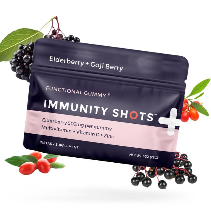 Seattle Gummy Company - Wholesale Oral Supplement/Vitamin - Immunity Shots Elderberry Goji Berry Multivitamin 48-Serving