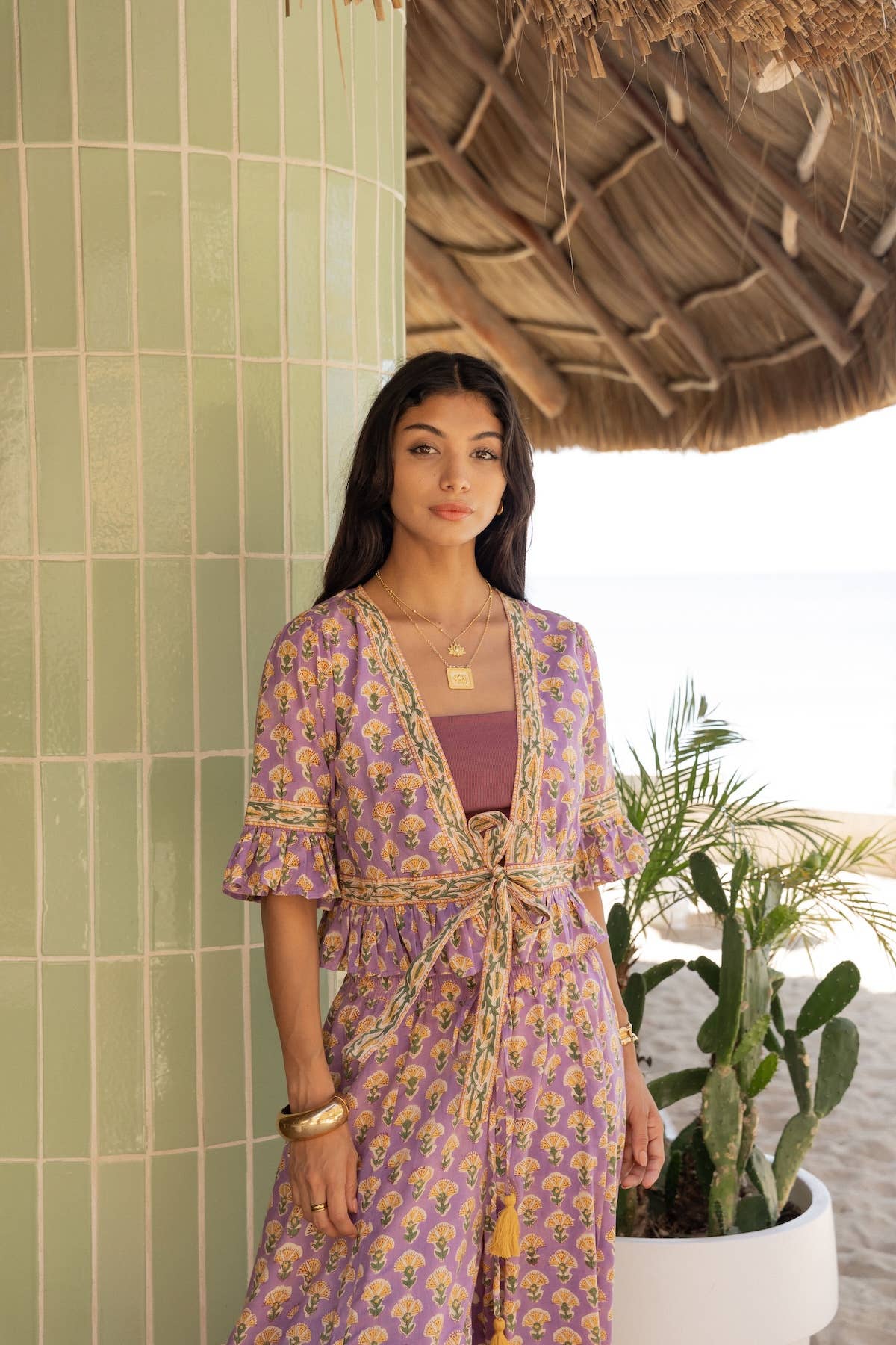 The Fox and The Mermaid - Wholesale Pants - Women's - Block Printed Palazzo Pants and Optional Top (Althea: Iris)5