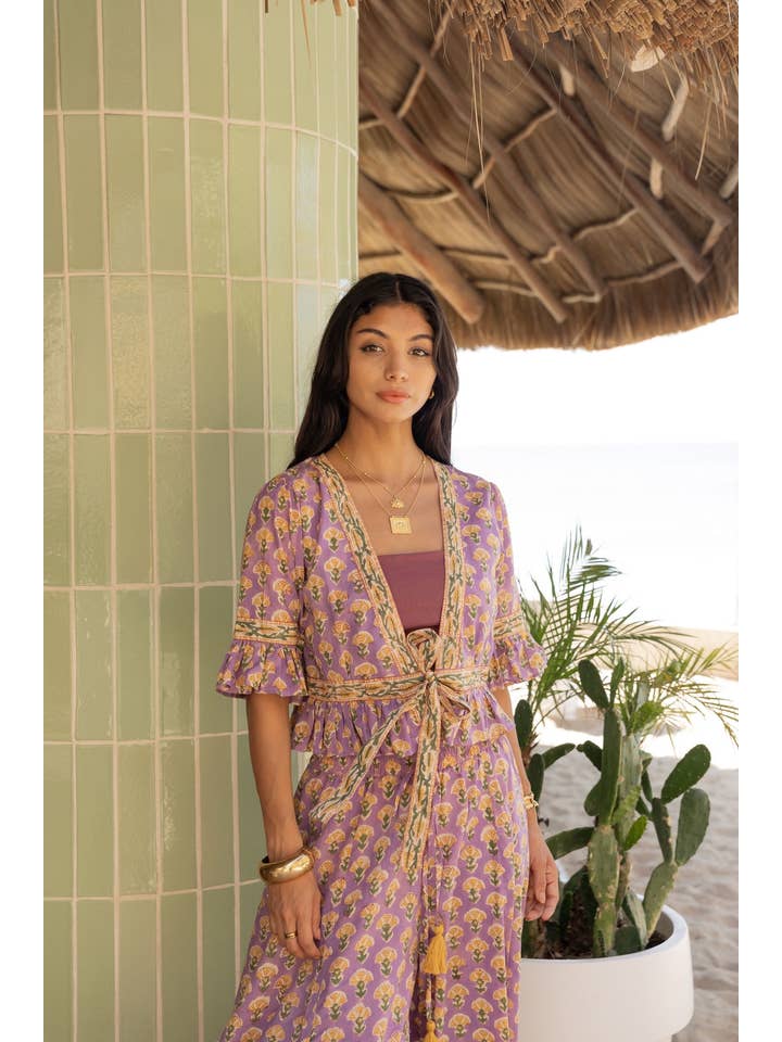 The Fox and The Mermaid - Wholesale Pants - Women's - Block Printed Palazzo Pants and Optional Top (Althea: Iris)5