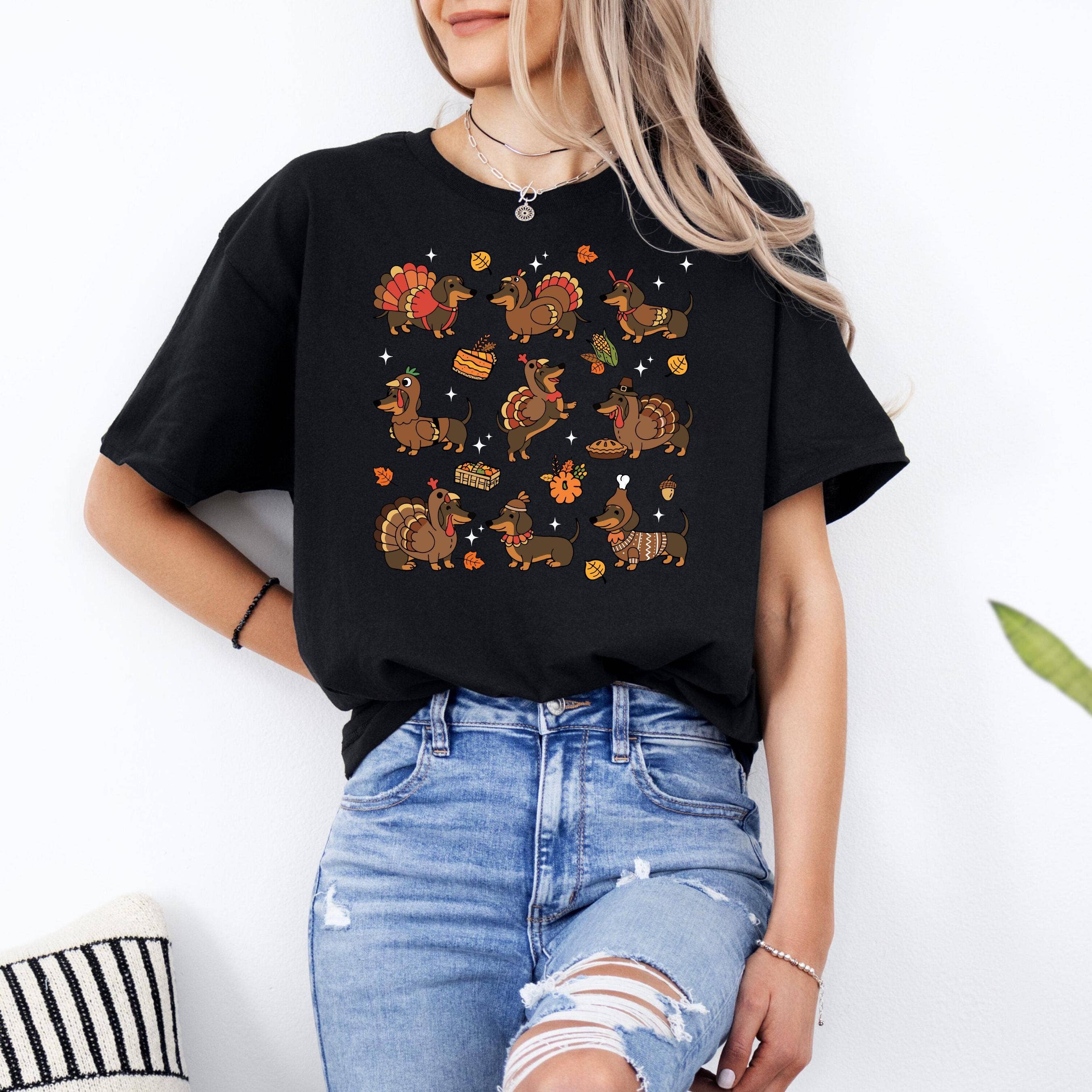 NVC Ecommerce LLC - Wholesale T-Shirt (Graphic) - Women's - Thanksgiving Dachshund Shirt, Turkey Wiener Dog Sweatshirt1