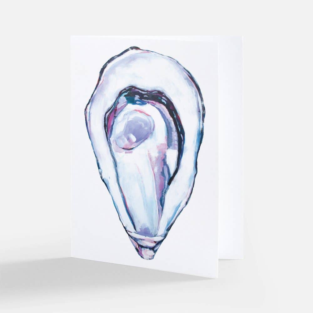 Laurel Greenfield Art - Wholesale Everyday greeting card - Oyster Greeting Card - Coastal New England Gifts