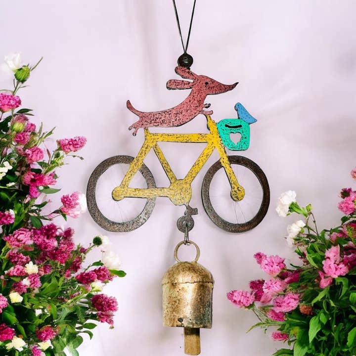 Whimsies - Wholesale Wind Chime - Bell Dog Bike Wind Chime hippie unique garden ornament USA