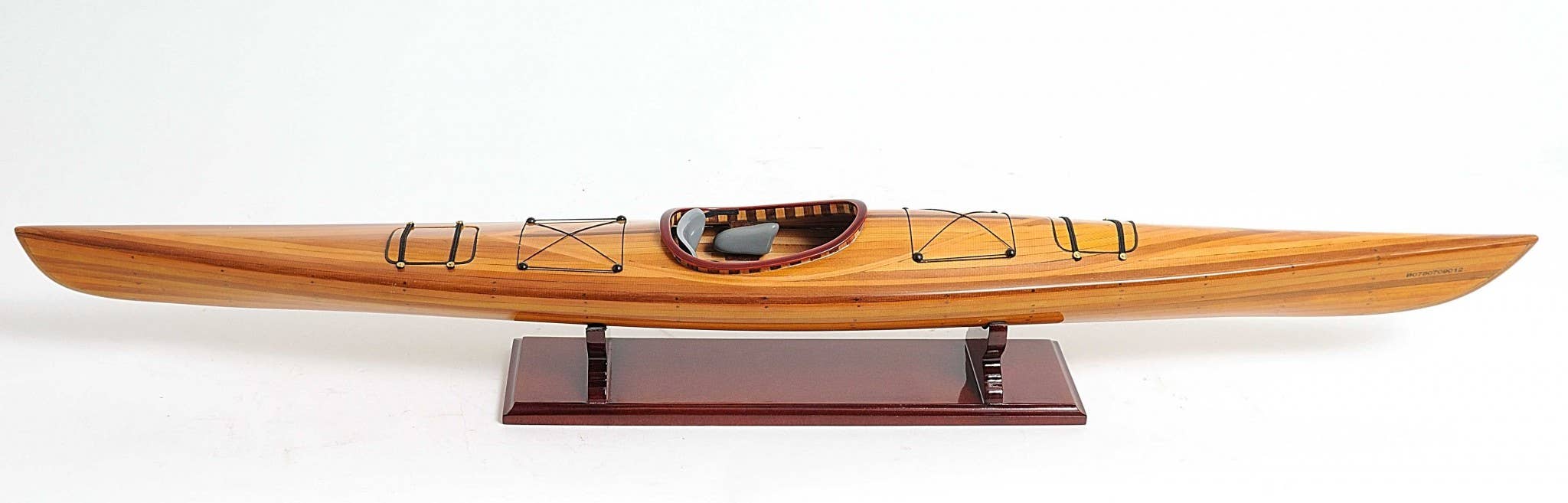 HomeRoots - Wholesale Decorative Tabletop Object - Rich Cedar Kayak Model Sculpture2